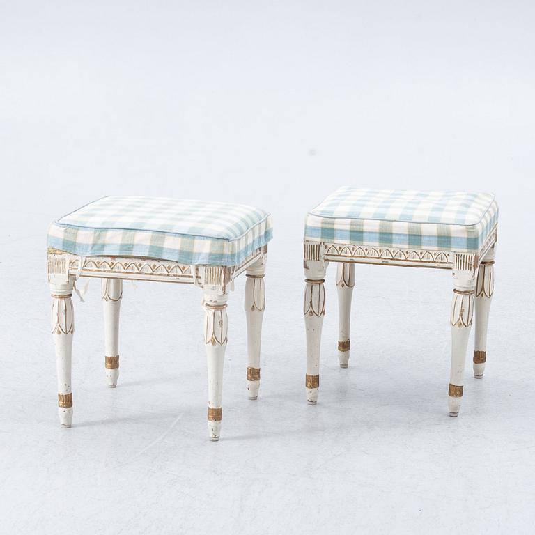 Stools, a pair of Gustavian, second half of the 18th century.