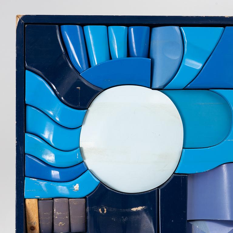 Bertil Vallien, unik relief, Träverkstaden, Boda Glasbruk, 1960-tal.