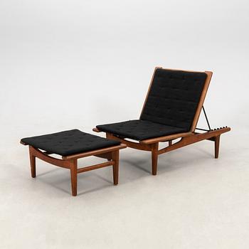 Hans J. Wegner, armchair with stool/daybed, GE-01 Getama Denmark, latter part of the 20th century.