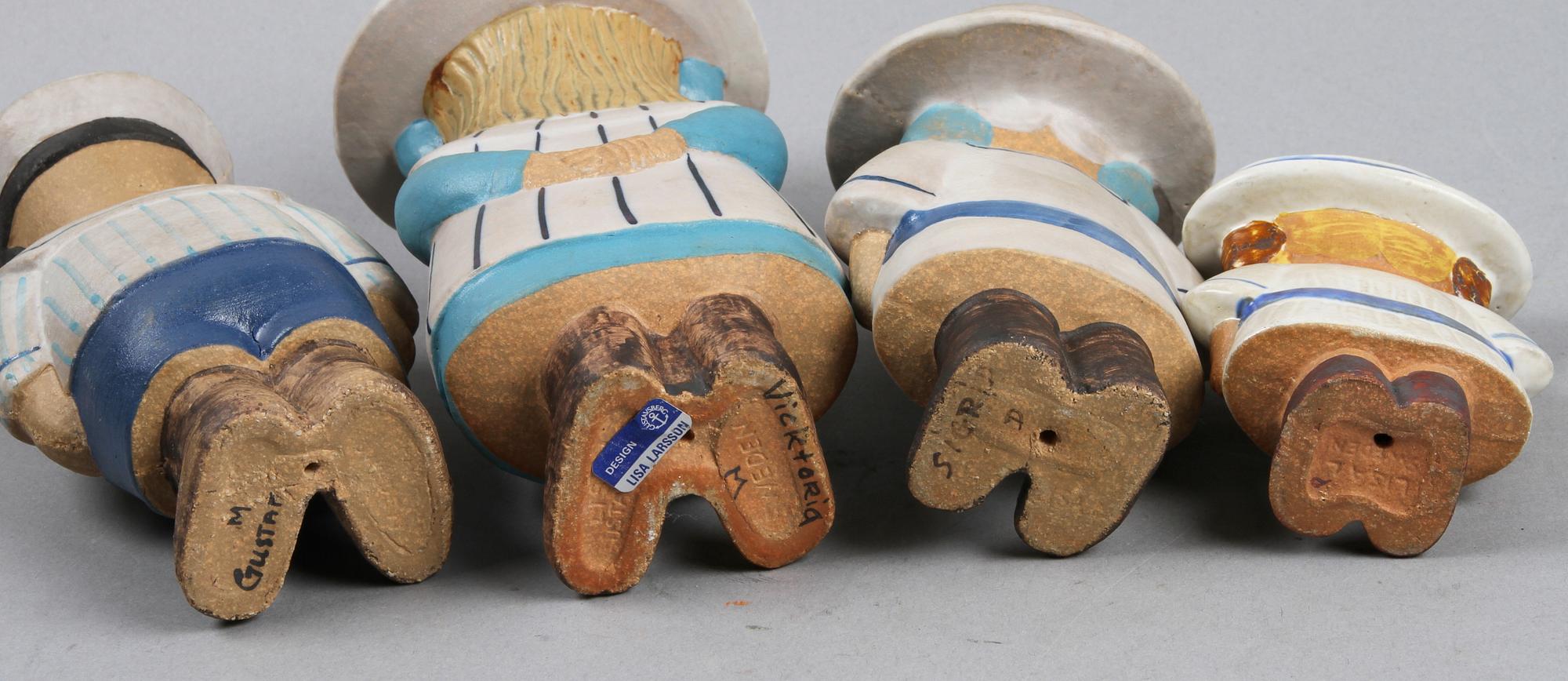 FIGURINER, 4 st, stengods, Lisa Larson, Gustavsberg.