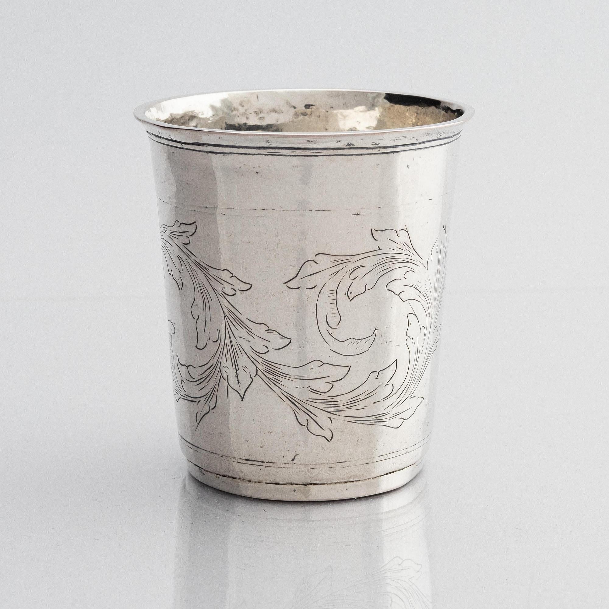 Hans Morten Svane, bägare, silver, Naestved, Danmark (verksam 1750-1772). Rokoko.