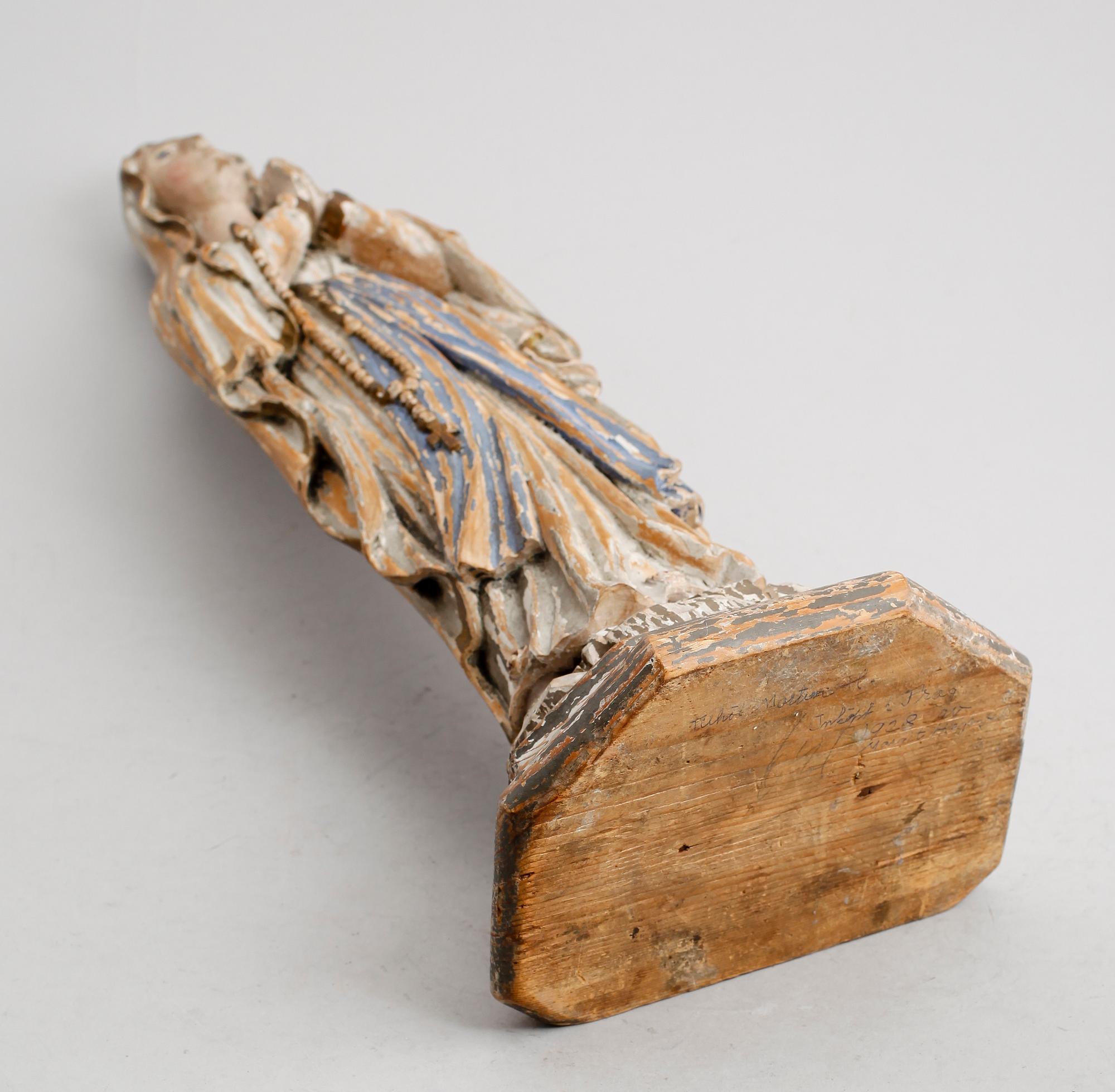 FIGUR, bemålat trä, mellaneuropa, sannolikt 1800-tal.