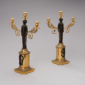 A PAIR OF CANDELABRAS IN THE MANNER OF REINHOLD FREDRIC LINDROTH, Stockholm early 19th century.