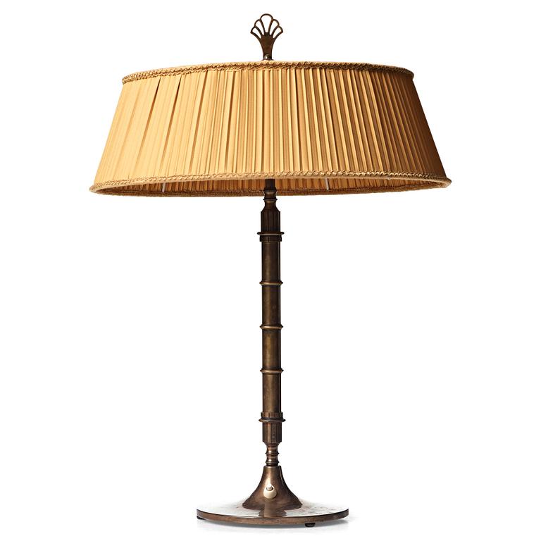 Harald Elof Notini, a Swedish Grace bronze table lamp for Böhlmarks 1930's.
