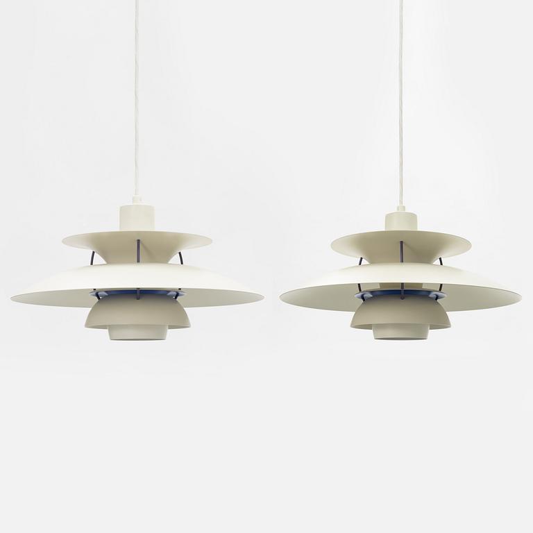 Poul Henningsen, taklampor, ett par, "PH-5", Louis Poulsen, Danmark.
