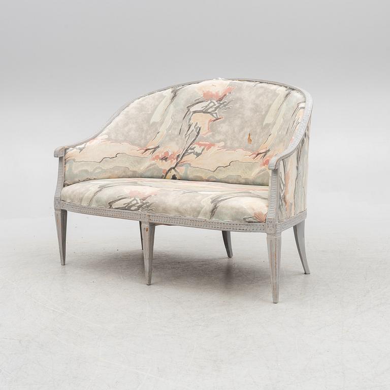 A late Gustavian sofa, early 19th century.
