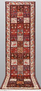 A pictoral Bakhtiari carpet, ca 400 x 115 cm.
