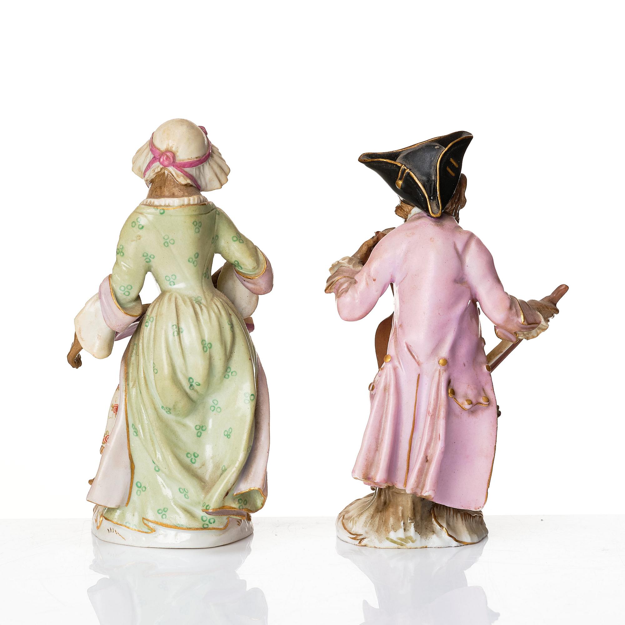Figuriner, åtta stycken, porslin. Meissen, 1800-talets senare del. "Affenkapelle".