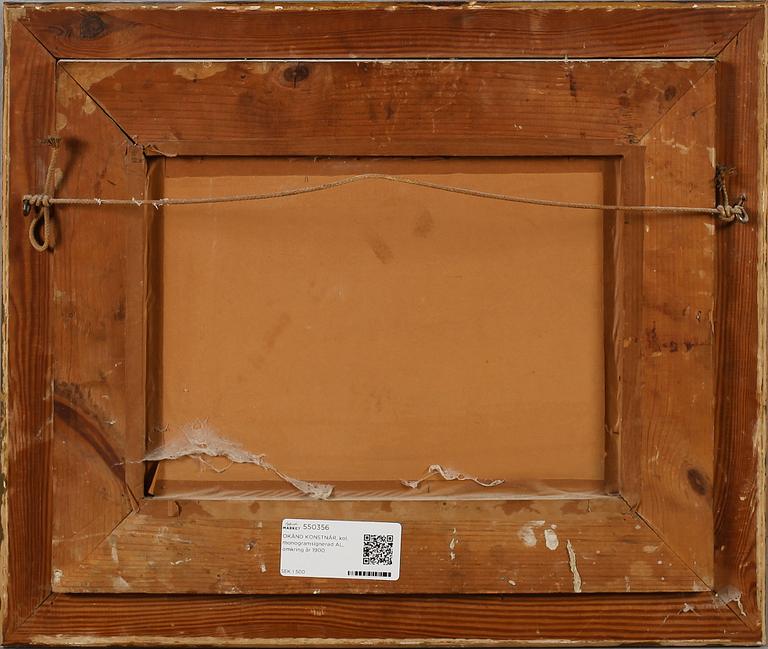 OKÄND KONSTNÄR, kol, monogramsignerad AL, omkring år 1900.