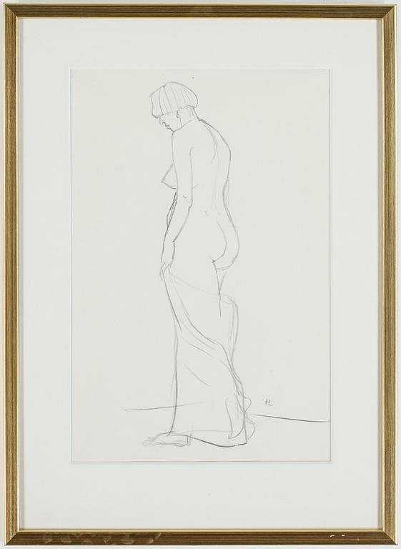 HILDING LINNQVIST, teckning, monogramsignerad.