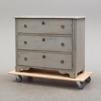 A mid 19th century painted chest of drawers.