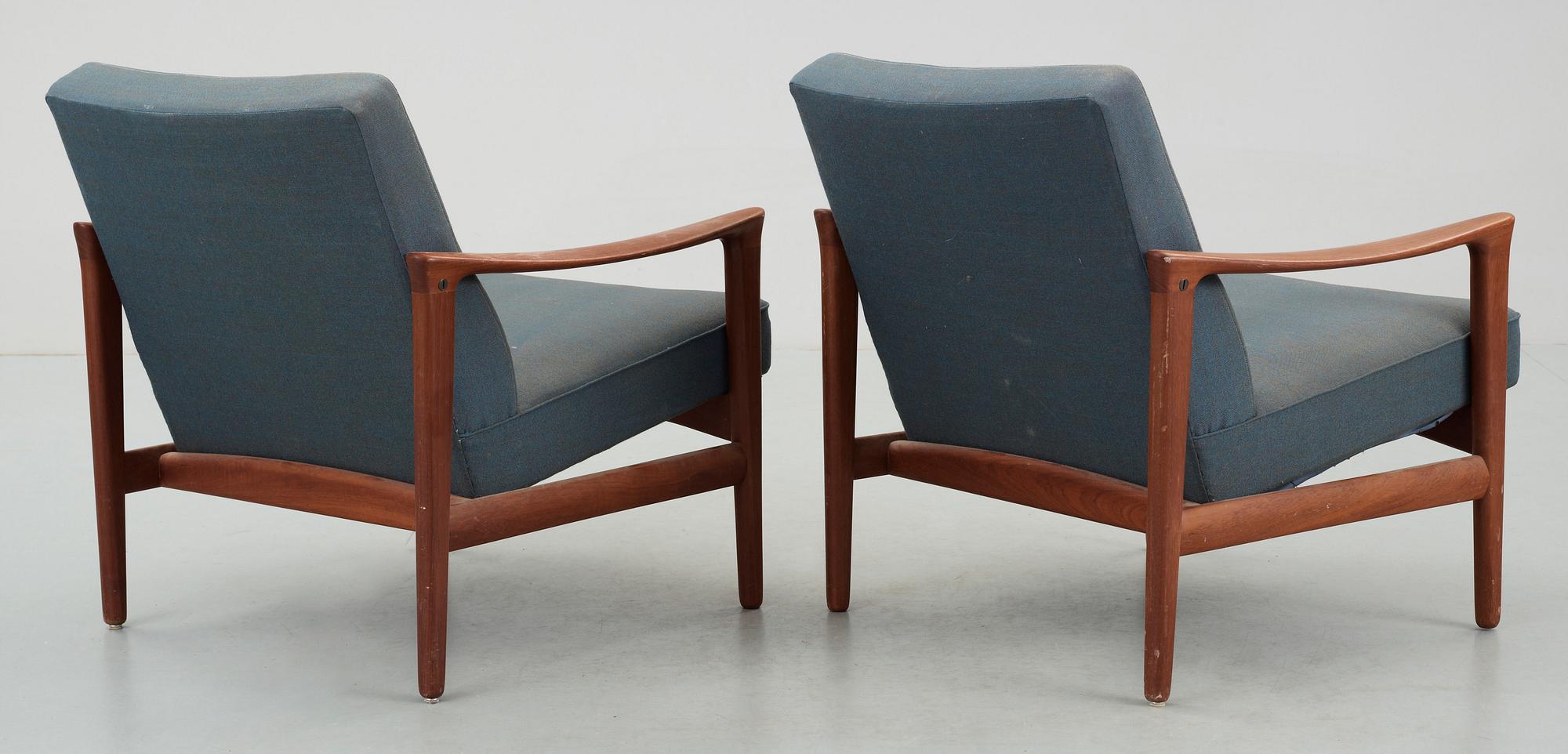 FÅTÖLJER, ett par, "Kolding", Erik Wörtz, Bröderna Andersson 1960-tal.