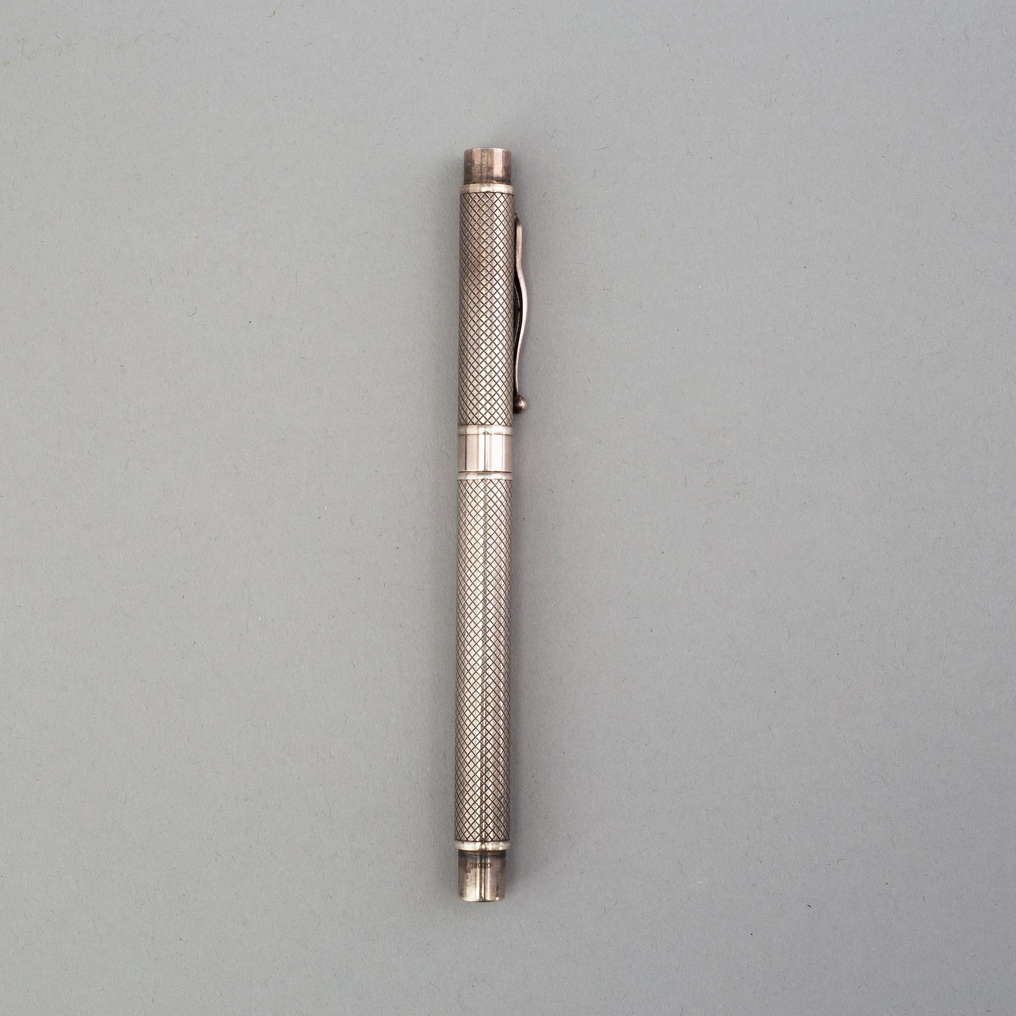 A second half of the 20th century sterling silver pen by Torsten Thorup for Georg Jensen, Denmark.