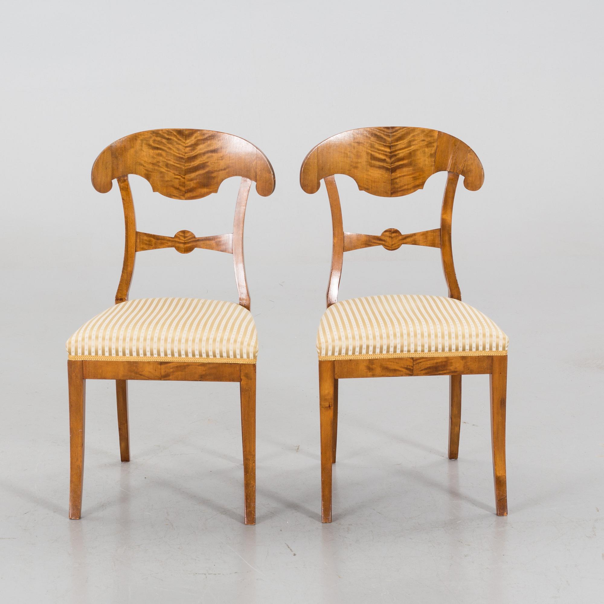 2 pcs of chairs, mid 19th century, Karl Johan,
