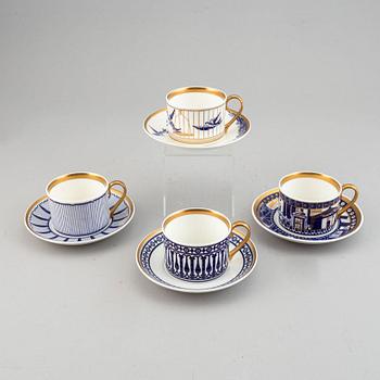 A 24 pcs bone china service from Flux Stoke on Trent, different motives and designers, designed in 2012. England.