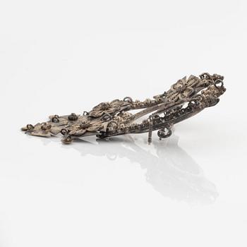 Two silver brooches, Norway.