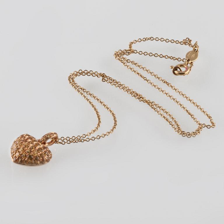 HÄNGE, 18K guld med fasettslipade gula safirer ca 1.44 ct. Vikt 4,4 gram.