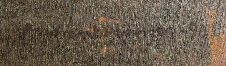 Lennart Aschenbrenner, a signed and numbered bronze and serigraph on wood.