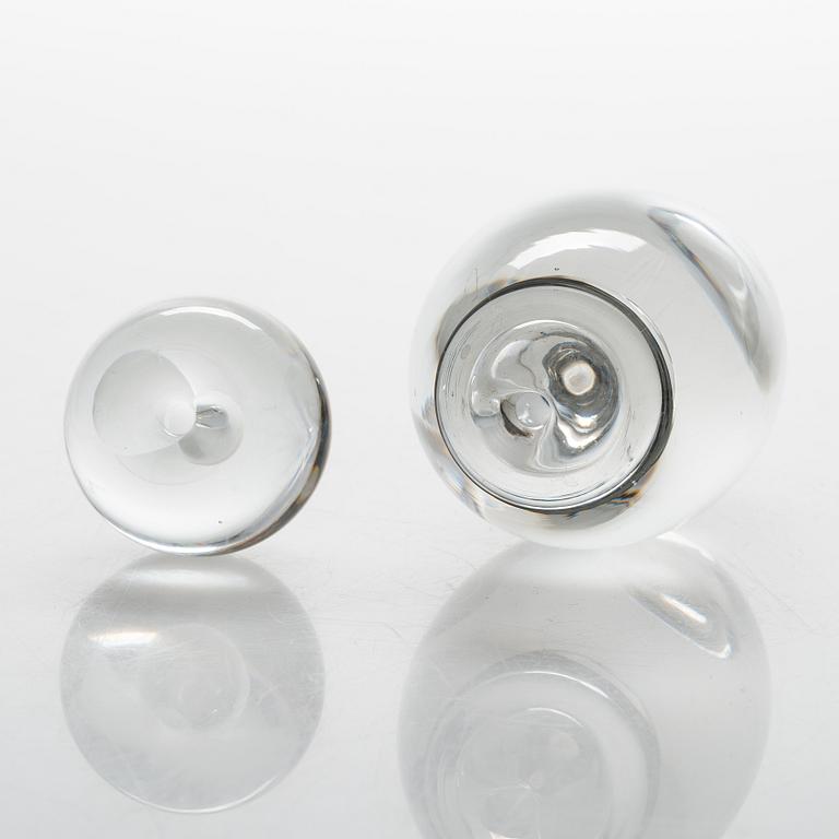 Timo Sarpaneva, Two mid-20th-century glass sculptures, both signed. Iittala, Finland.