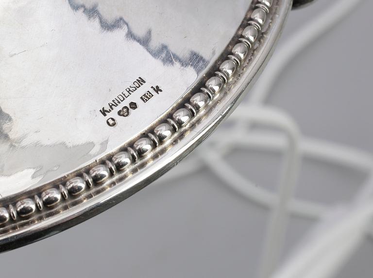 BORDSLAMPA, silver, K Anderson, Stockholm 1927.