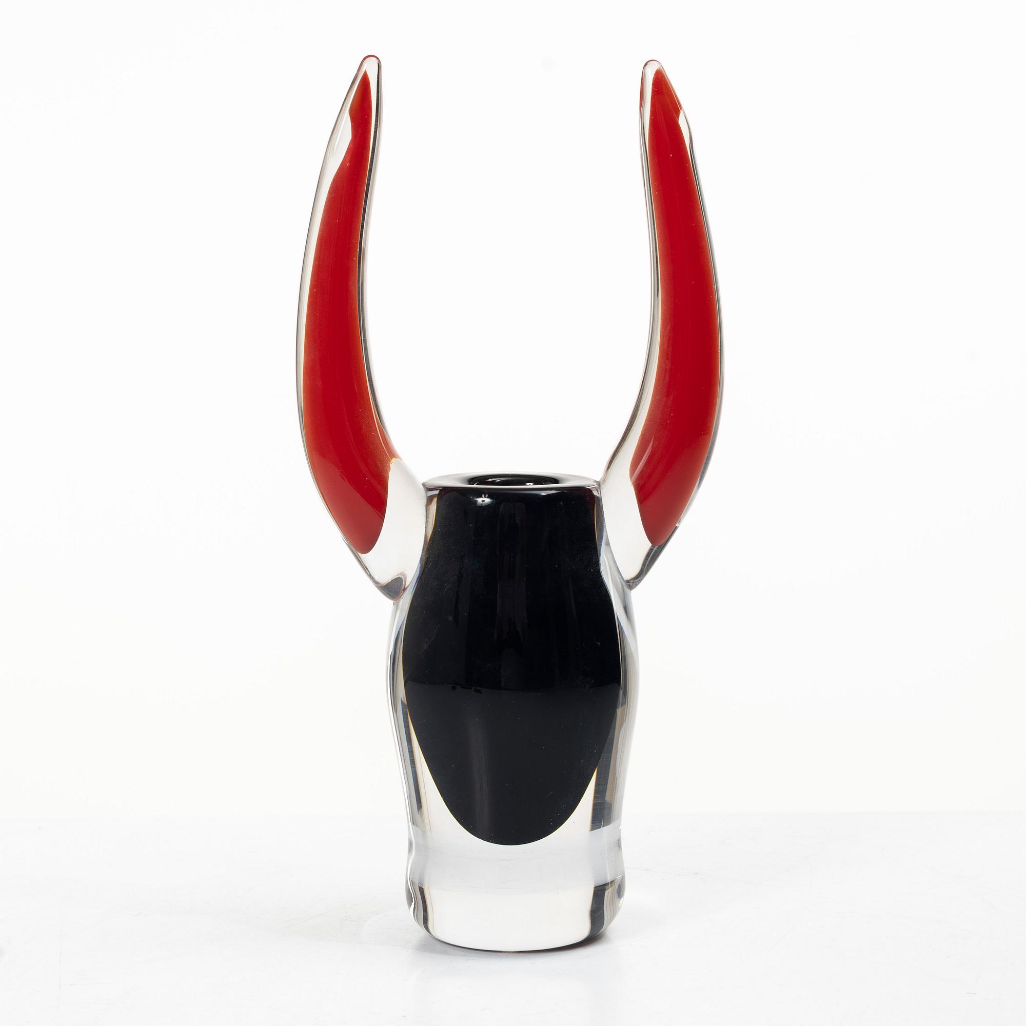 Erik Höglund, skulptur/vas, glas, Studioglas Strömbergshyttan 1996, ed 60/250.