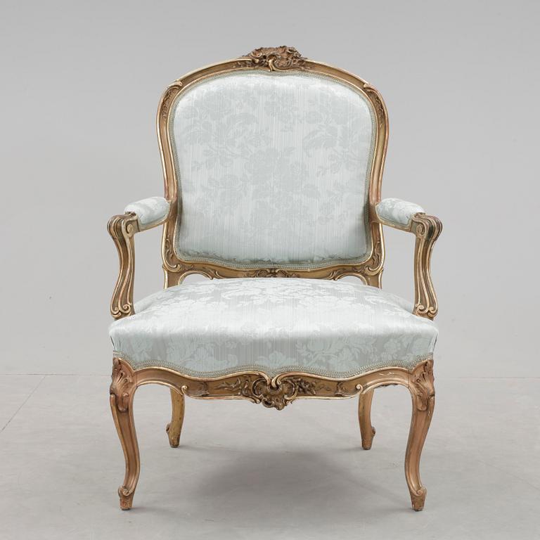 KARMSTOL, rokokostil, 1800-talets andra hälft.