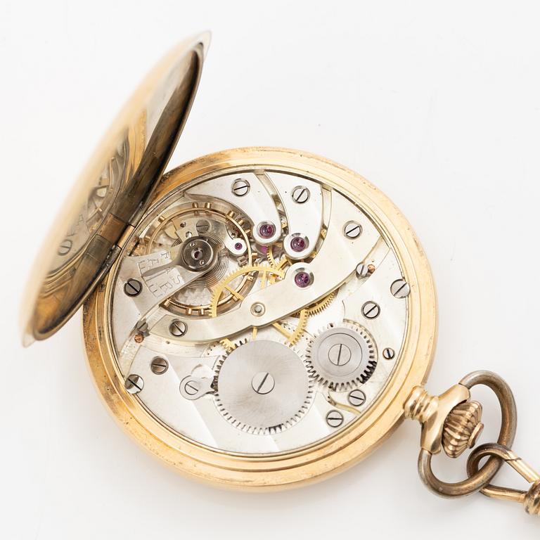 Pocket watch, hunter case, 50.5 mm, “Boliden Guld”, 14K.