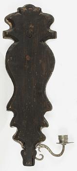 Spegellampetter, ett par, för ett ljus, omkring år 1900, Senbarockstil.