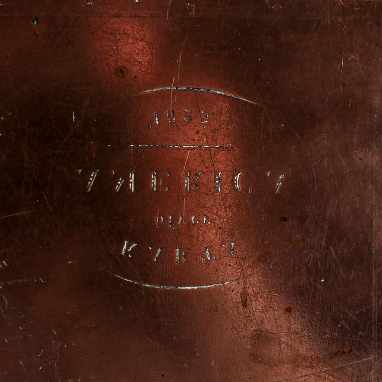 TRYCKPLÅT, Karta över Amerika, 1828.