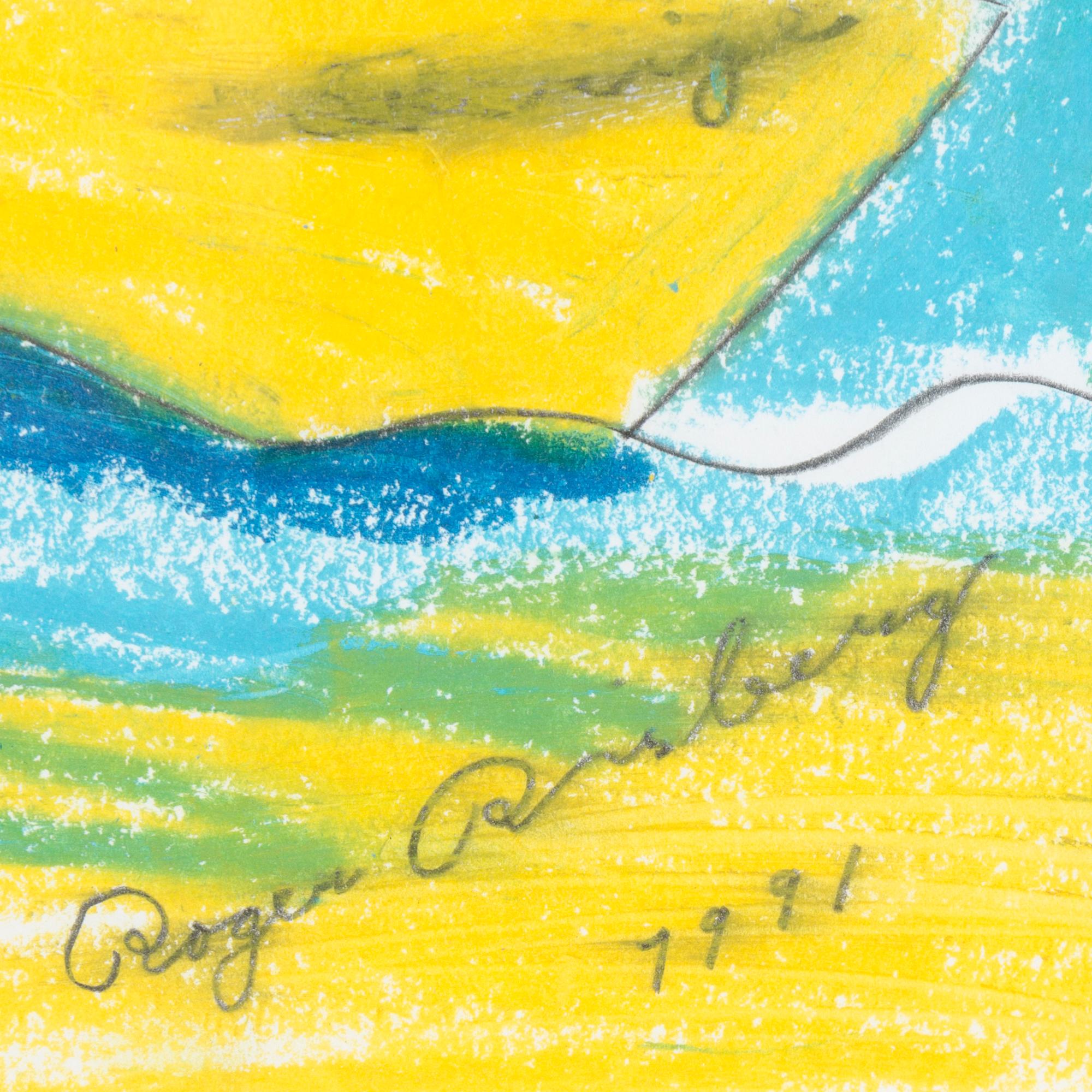 ROGER RISBERG, pastel and pencil on paper, signed Roger Risberg with monogram and dated 1991.