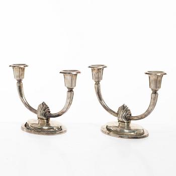 David Andersen, candelabra, a pair, silver, Norway, after 1925.