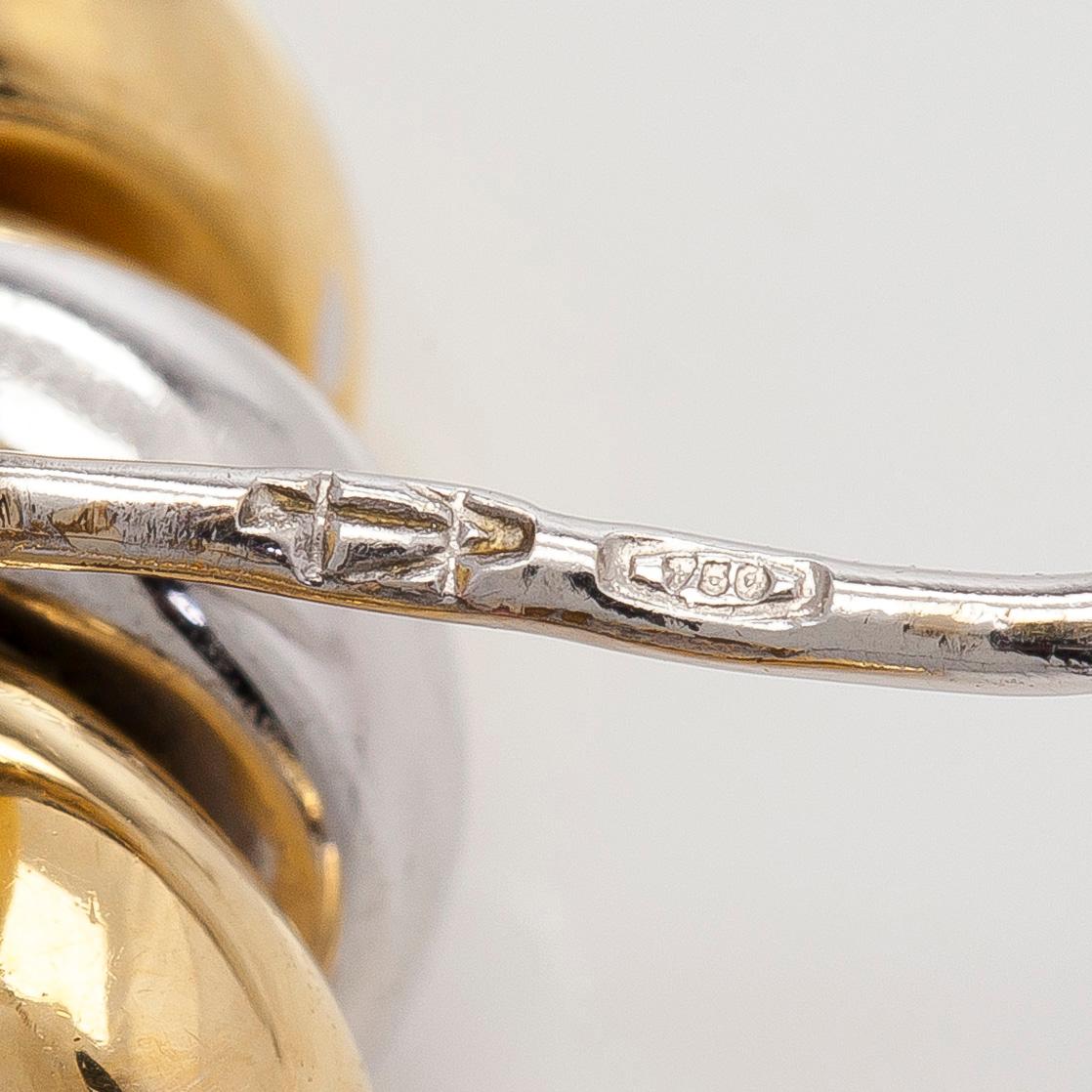Earrings in 18K gold/white gold, Switzerland.