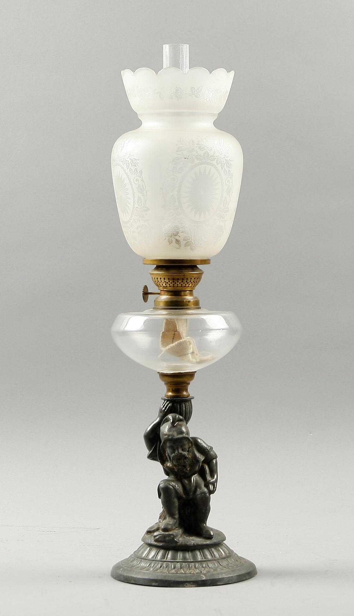 BORDSFOTOGENLAMPA, metall samt glas, 1800/1900-tal.