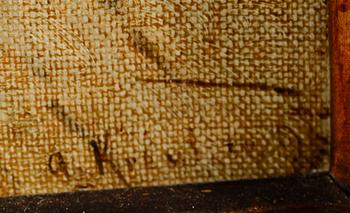 OKÄND KONSTNÄR, olja på duk, otydligt signerad, 1800-tal.