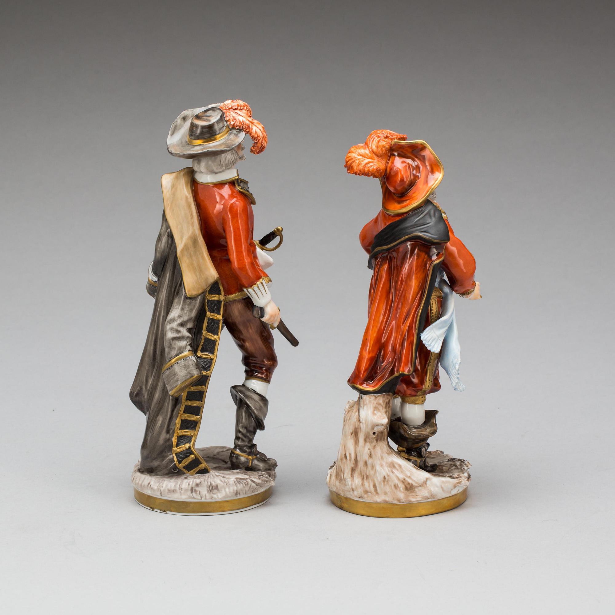 FIGURINER, 2 st, porslin, Tyskland, Unterweissbach. 1900-tal.