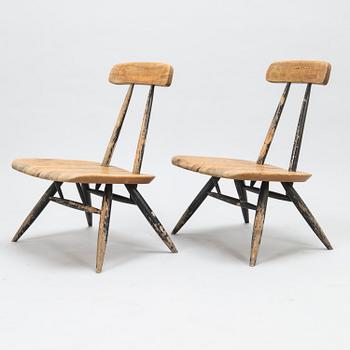 ILMARI TAPIOVAARA, a pair of 1960's 'Pirkka lounge chairs' by Laukaan Puu, Finland.