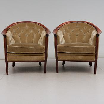 FÅTÖLJER, 1 par, Bröderna Andersson, 1900-talets andra hälft.