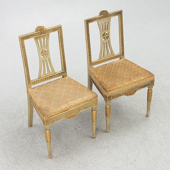 Stolar, 10 st, 1900-talets första hälft/mitt, Gustaviansk stil.