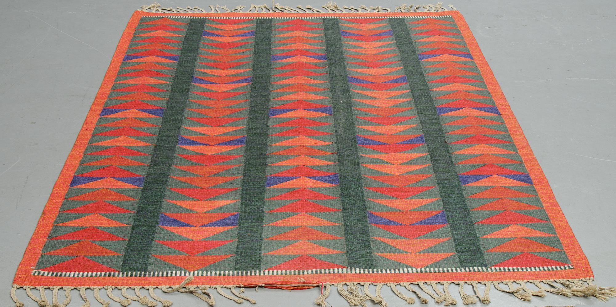 Matto, flat weave, ca 238-240 x 165,5-167,5 cm, probably Zanzibar by Berit Woelfer for Kasthall.