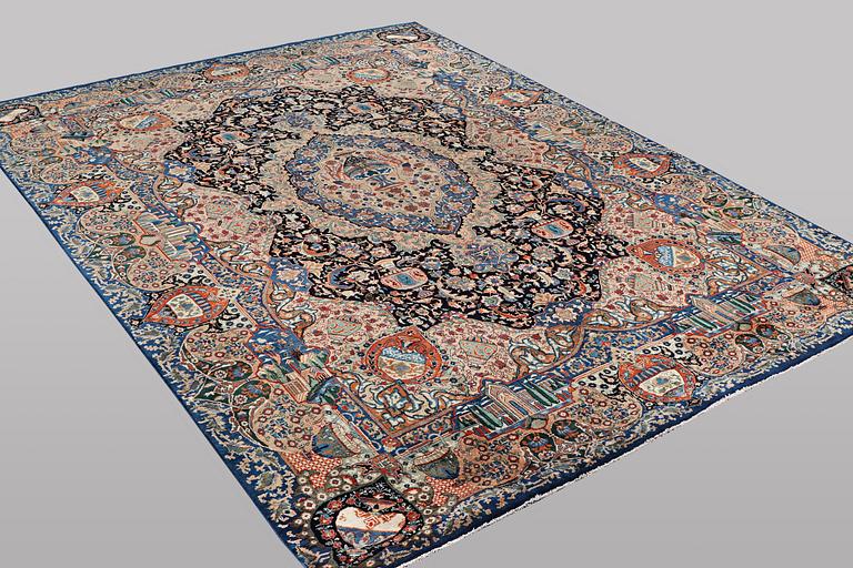 A carpet, Kashmar, c. 392 x 296 cm.