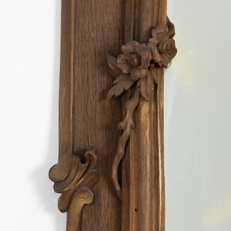 Spegel med konsolbord, sent 1800-tal, med målning, 1700-tal.