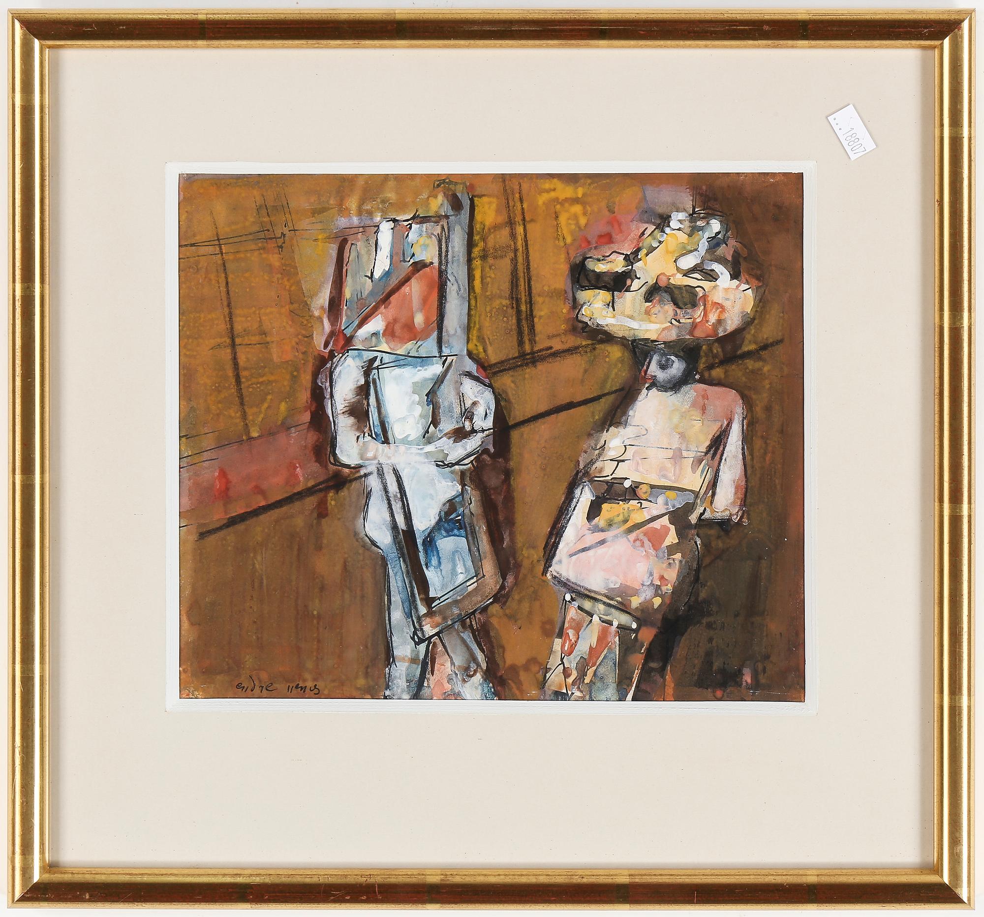 ENDRE NEMES, gouache, signerad.