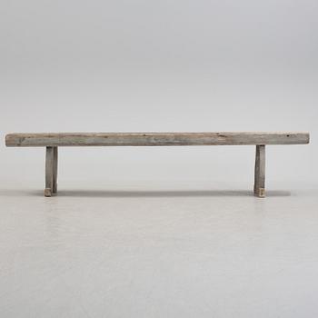 A Swedish 19th century Folk Art bench from Hälsingland.