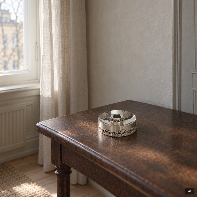 Bernd Janusch, A sterling silver candlestick, Rosa Taikon Janusch, Stockholm, 1977.