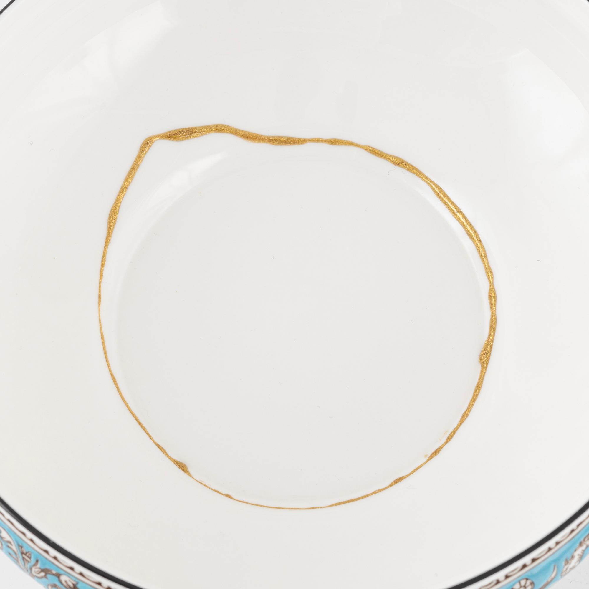 Matservis, 57 delar, benporslin, "Florentine Turquoise", Wedgewood, England, 1900-talets senare hälft.