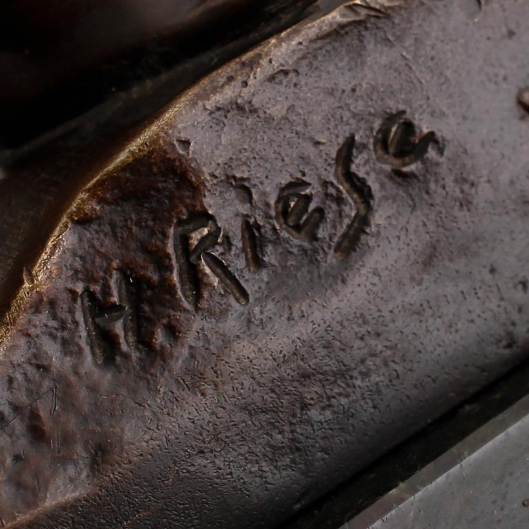 SKULPTUR, brons, signerad H. Riese, 1900-talets första hälft.