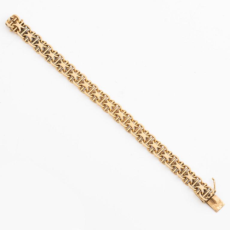 Bracelet, 18K gold, x-link with bars,