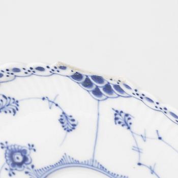 Royal Copenhagen, 76 porcelain service parts, 'Musselmalet Full Lace and Half Lace', Denmark.