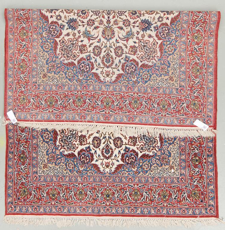 An old Esfahan carpet, around 222 x 144 cm.