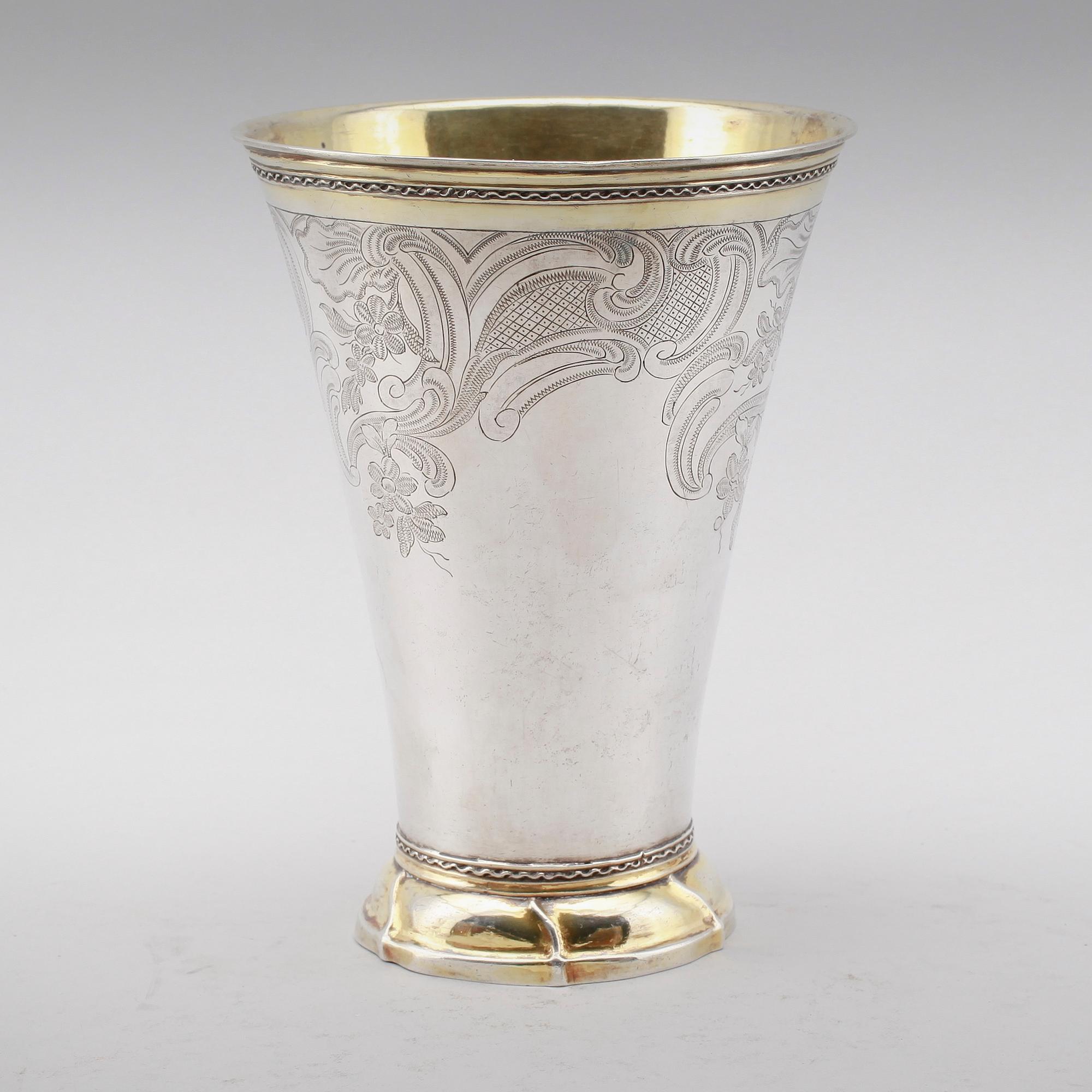 BÄGARE, silver, Jacob Lampa, Stockholm 1770. Vikt ca  453 gram.